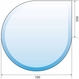 Szyba podstawa hartowana pod kominek 100 x 100 łza